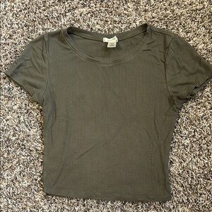 Bozzolo Green Fitted Crop T-Shirt